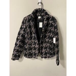 New Ecru Tweed Blazer with Black Buttons Size Small